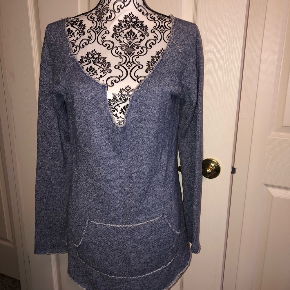 Victoria Secret Blue Distressed Sweatshirt Medium